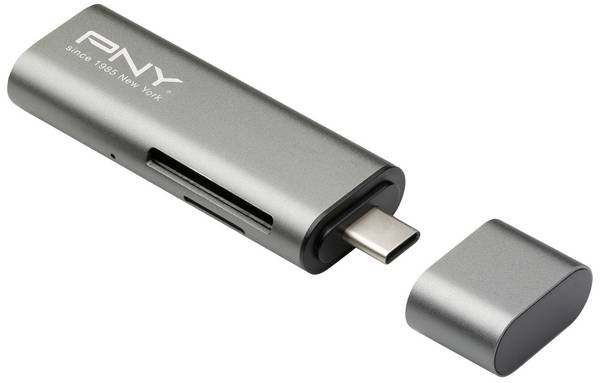 PNY R-TC-UA-3N1E01-RB externá čítačka pamäťových kariet USB-C™ (USB 3.2 Gen 1) metalická