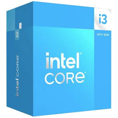 Balenie procesora Intel Core i3 14. generácie v modrej farbe so strieborným logom Intel a bielym nápisom '14. generácia'.