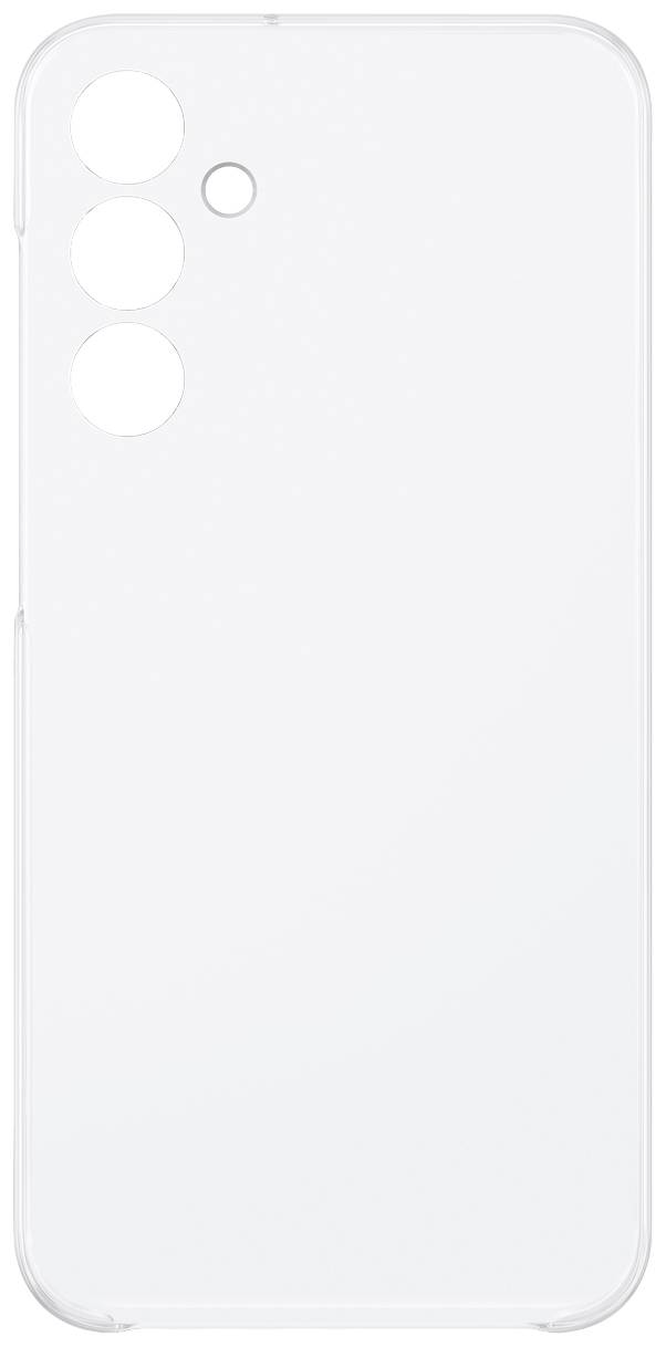 Priehľadný kryt na mobilný telefón s výrezmi pre tri fotoaparáty a blesk, vhodný pre konkrétny model smartfónu.