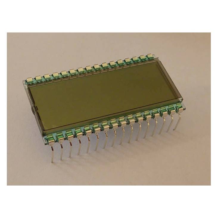Obrázok zobrazuje obdĺžnikový mikrochip s početným strieborným kontaktom na stranách, umiestnený na svetlom pozadí.