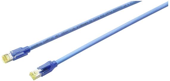 Modrý ethernetový sieťový kábel so zástrčkami na oboch koncoch.