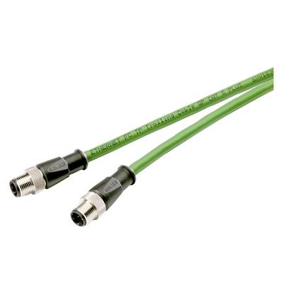 Dva zelené ethernetové káble s čiernymi konektormi majú označenie 'ETHERNET EC TP trailing Cable CP Cat 5 Plus'.