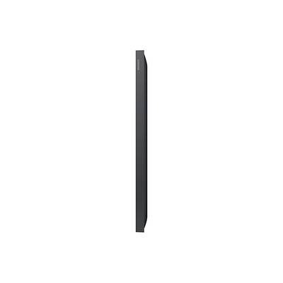 Pohľadový záber tenkej, modernej soundbary v čiernej farbe, ktorý zvýrazňuje jej štíhlu konštrukciu a minimalistický dizajn.