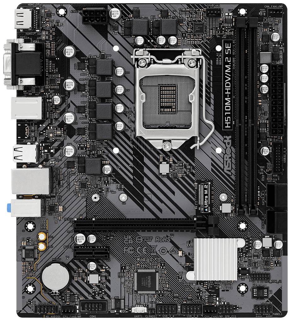 ASRock H510M-HDV/M.2 SE Mainboard Attacco (PC) Intel® 1200 Fattore di forma (dettagli) Micro-ATX Chipset della scheda madre Intel® H470
