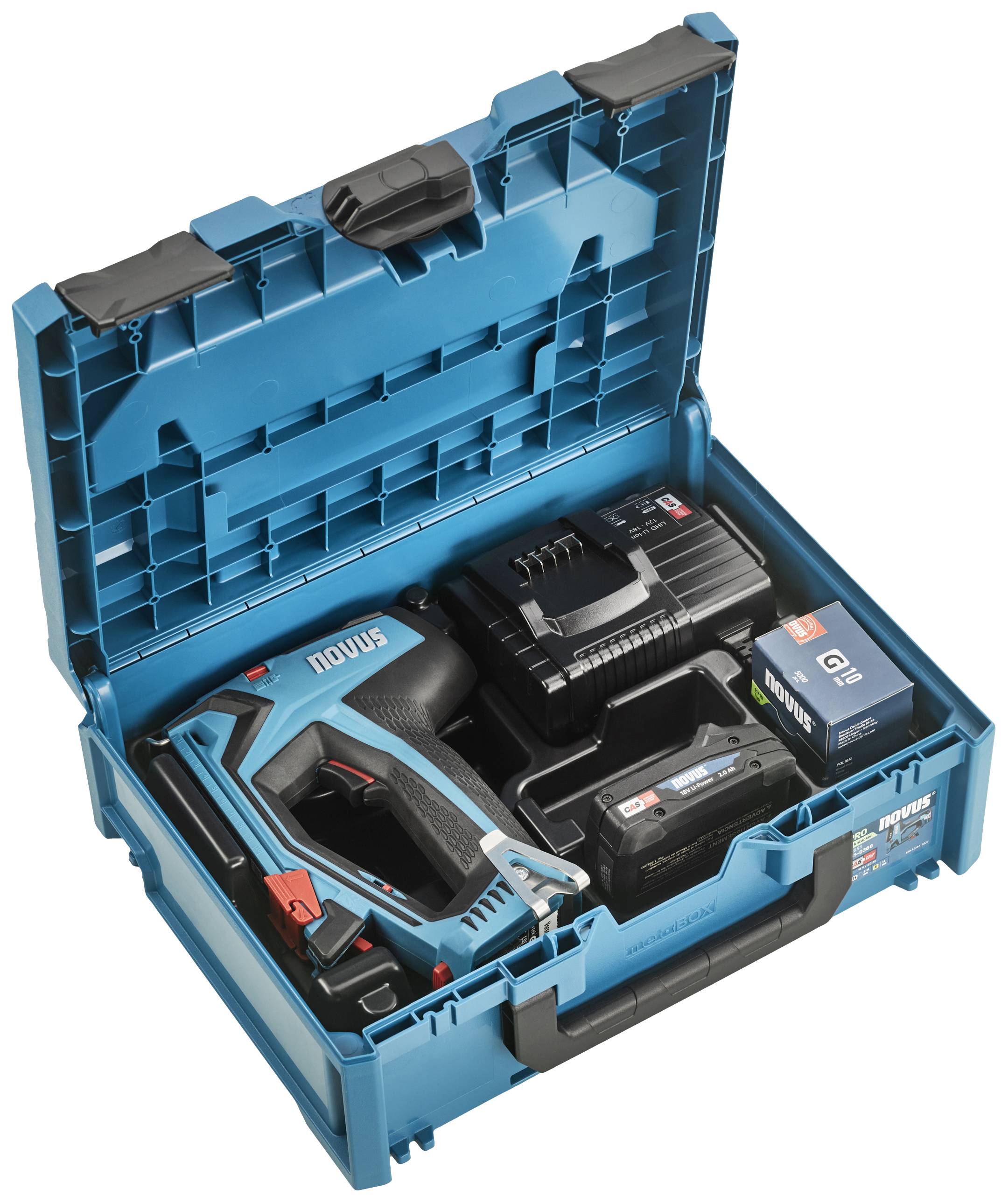 Novus Tools J-551 031-0366 Accunietpistool Type niet Type 53F Lengte nieten 6 - 14 mm Incl. accu, Incl. lader