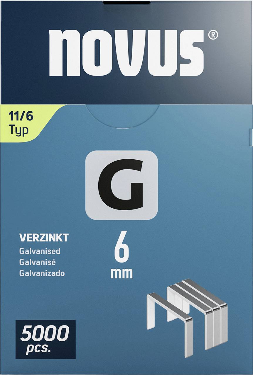 Škatuľa s 5000 pozinkovanými sponkami, 6 mm, typ 11/6 od Novus.