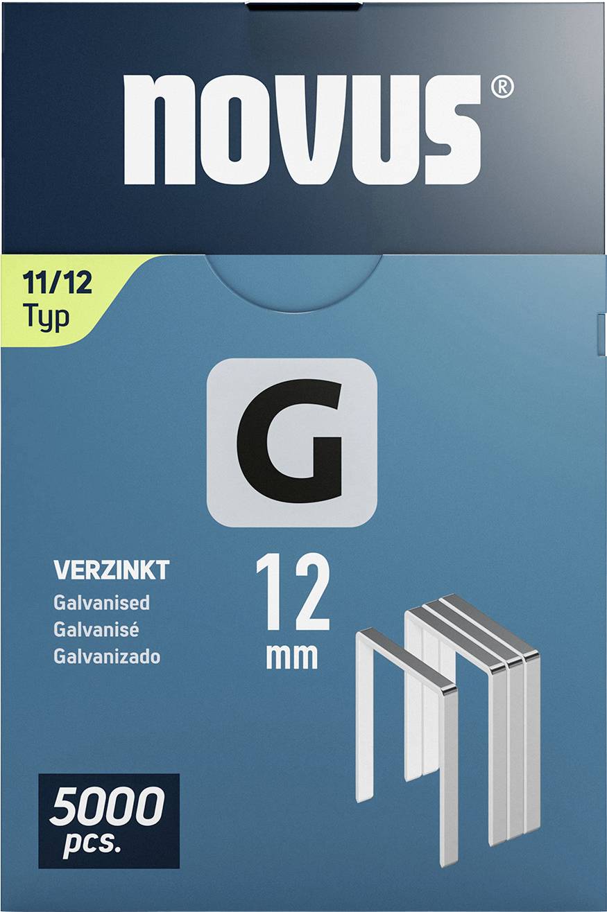 Balenie pre sponky Novus typ 11/12, 12 mm, pozinkované, 5000 kusov.