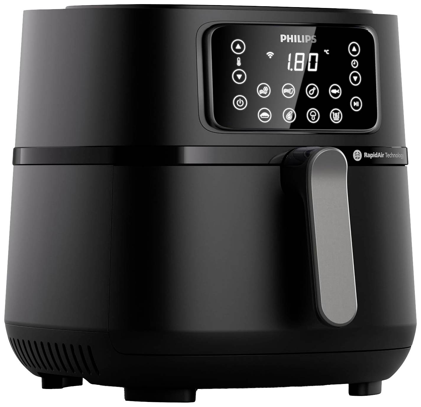 Philips Home HD9285/93 Friggitrice ad aria calda 7.2 l controllo via App, Rivestimento antiaderente, Senza BPA Nero, Argento