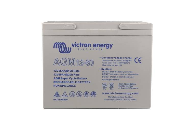 Victron Energy AGM Super Cycle 12V 60A BAT412060081 olovený akumulátor 12 V 60 Ah olovený so skleneným rúnom (š x v x h) 260 x 215 x 168 mm skrutkované M5  bezúdržbová