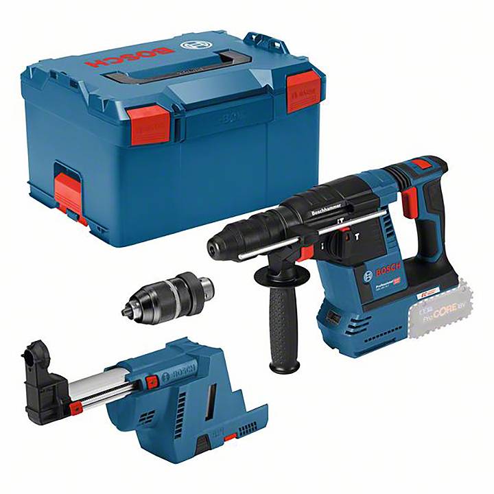 Bosch Professional GBH 18V-26F + GDE SDS-Plus-Borrhammare batteri 18 V Li-Ion exkl. batteri/laddare, Utan laddare, inkl. väska
