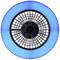 Modrý, okrúhly plavecký kruh s vytlačeným obrázkom ventilátora v strede.