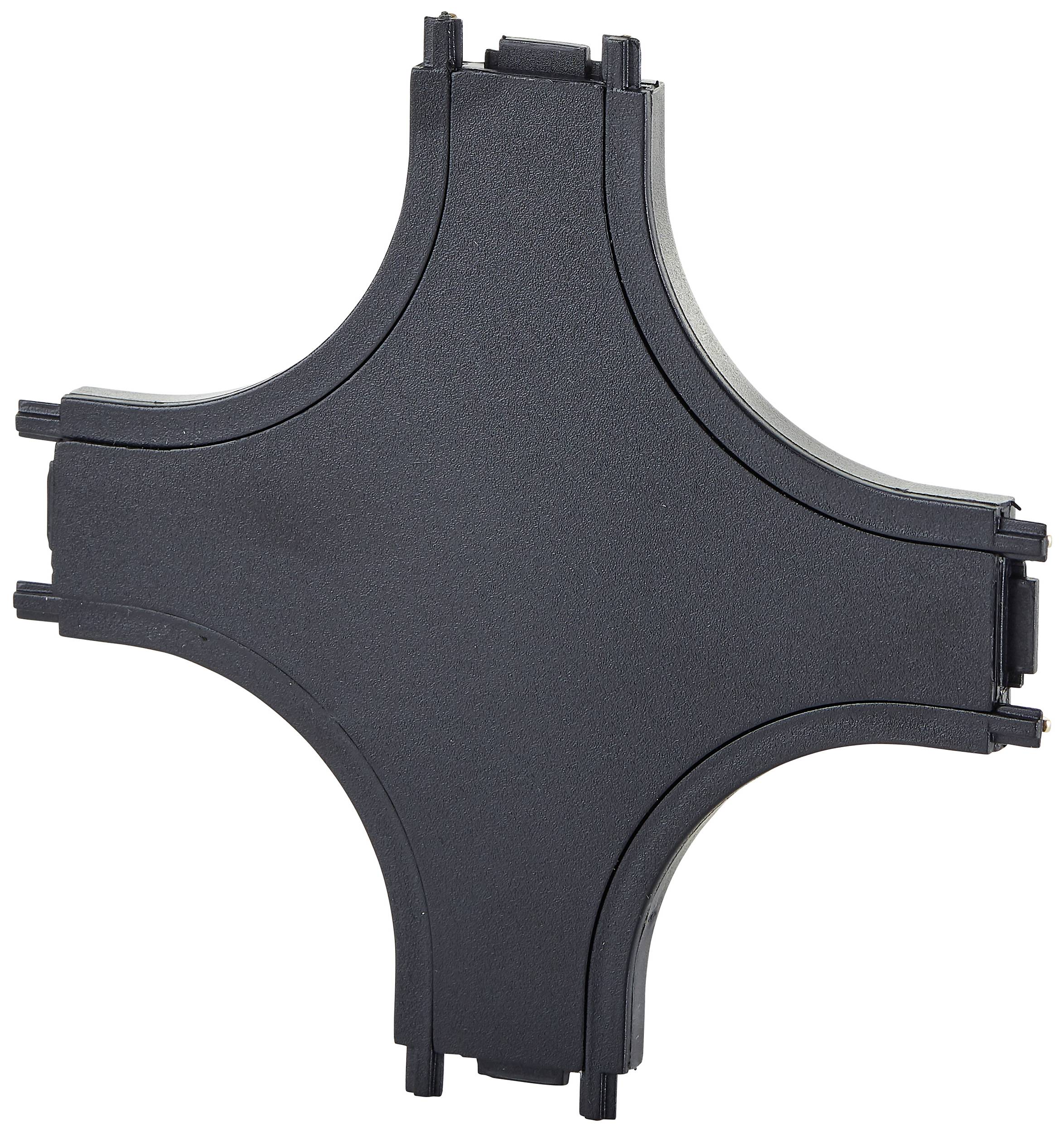 Brilliant Componente per sistema su binario a bassa tensione Connettore Sabbia, Nero 30036/76 Click&Shine Verbinder Kreuz