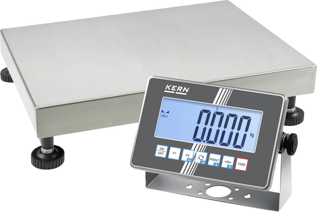 Elektronická plošinová váha s veľkým displejom zobrazuje "0,00 kg". Vhodná na váženie ťažkých objektov v priemyselnom prostredí.