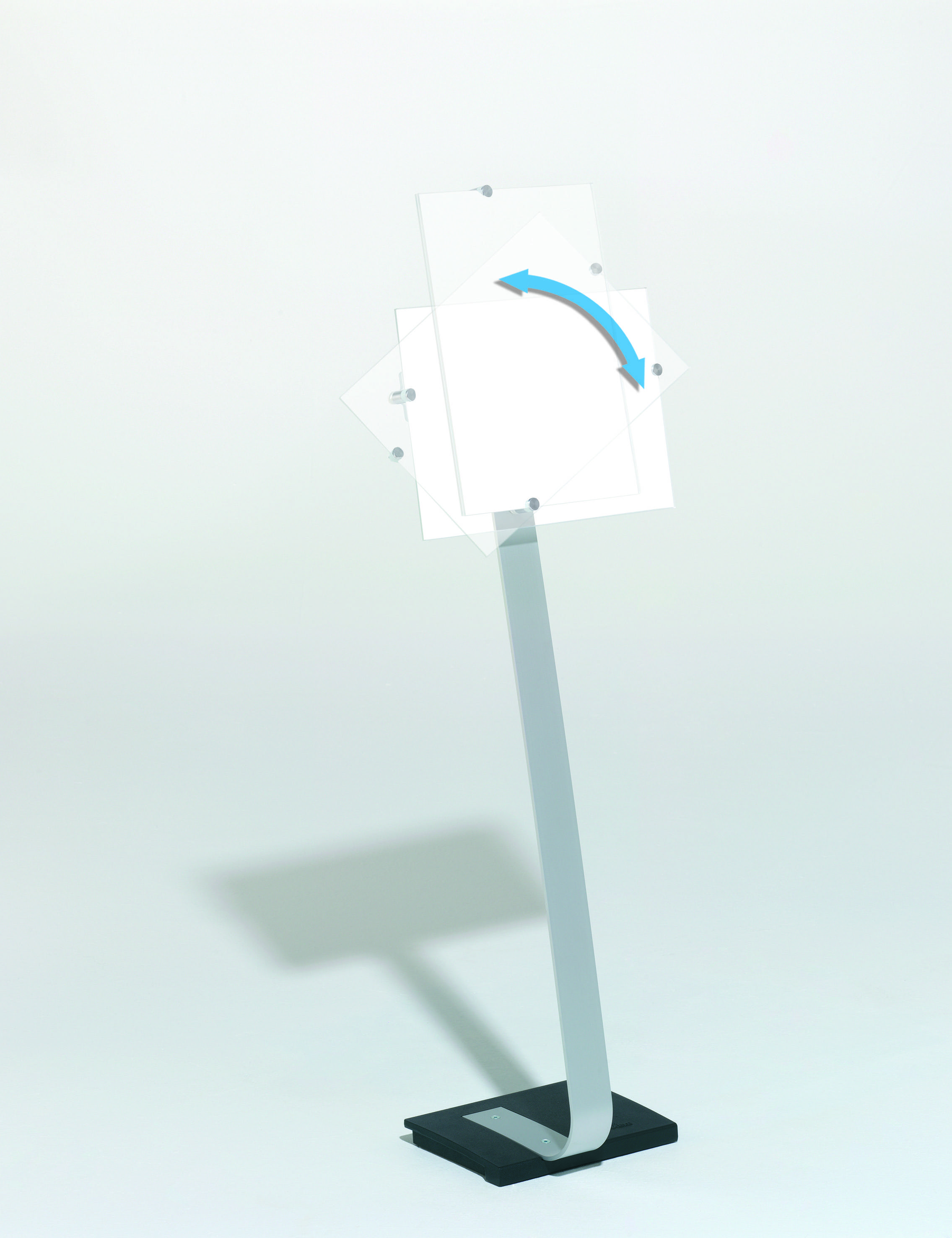 Durable 481923 Supporto a pavimento Argento (L x A x P) 302 x 1250 x 280 mm DIN A3 verticale, DIN A3 orizzontale