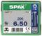 Škatuľa so skrutkami SPAX, veľkosť 6x50 mm, 200 kusov, vyrobené v Nemecku, s povrchovou úpravou Wirox a hlavou T30.