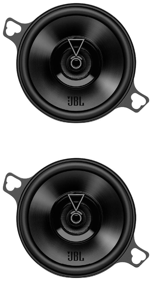 Dva okrúhle, čierne reproduktory s logom 'JBL'. Reproduktory sú identické a umiestnené vedľa seba na bielom pozadí.