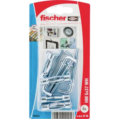 Balenie kotiev Fischer HM 5x37 WH na stenu, 4-balenie, s kovovou kotviacou výstrojou a maximálnym zaťažením 20 kg uvedeným na balení