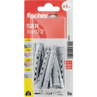 Balík stenovej kotiev Fischer SXR 8x60 Z, 6 kusov, pre otvory 8 mm a zaťaženie do 40 kg.