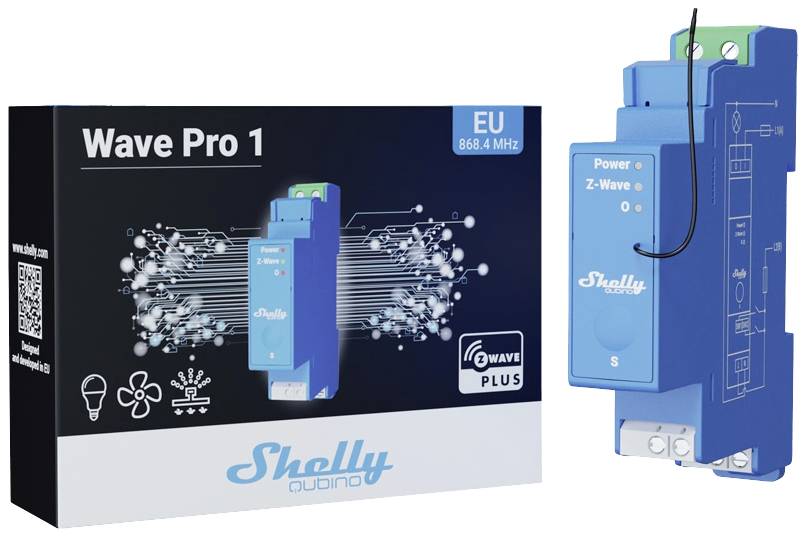 Shelly Shelly Qubino Wave PRO 1 Relè su guida DIN Z-Wave