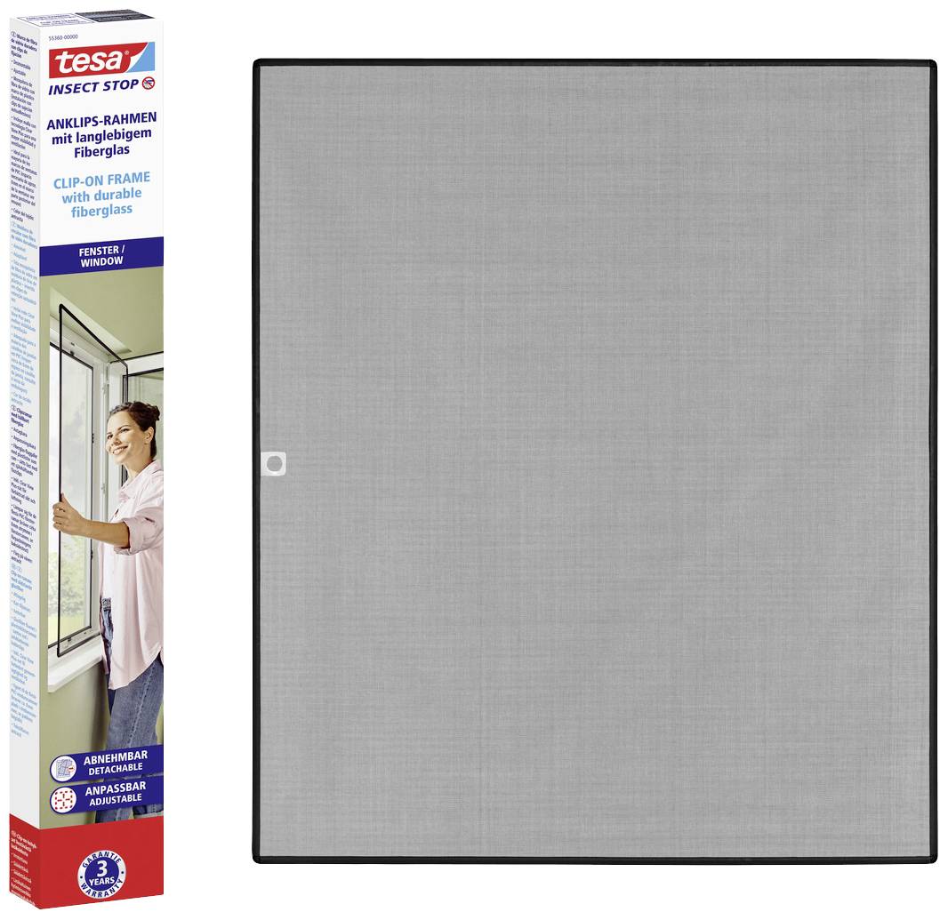 tesa INSECT STOP CLIP-ON 55360-00001-00 sieťka proti hmyzu (š x v) 1.2 m x 1.4 m antracitová 1 ks
