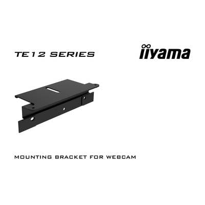 Čierne montážne konzoly pre webovú kameru, model TE12 Series od iiyama. Text 'Montážna konzola pre webovú kameru'.