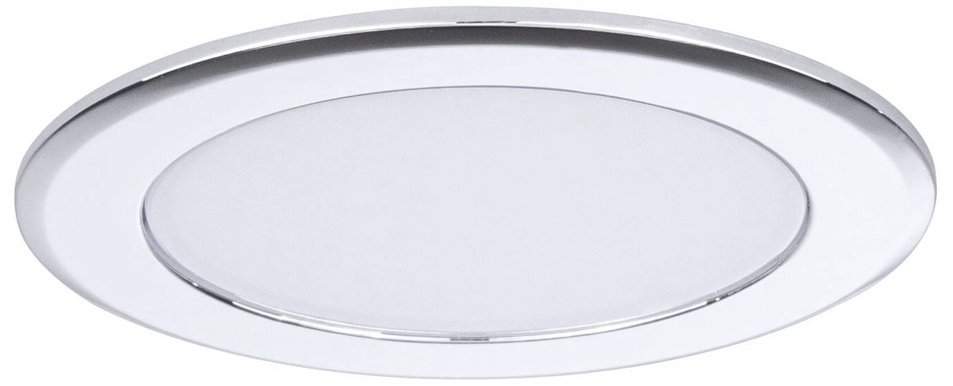 Okrúhle stropné LED svietidlo v chrómovom dizajne, moderné a ploché, určené pre interiérovú kvetinovú lampu.
