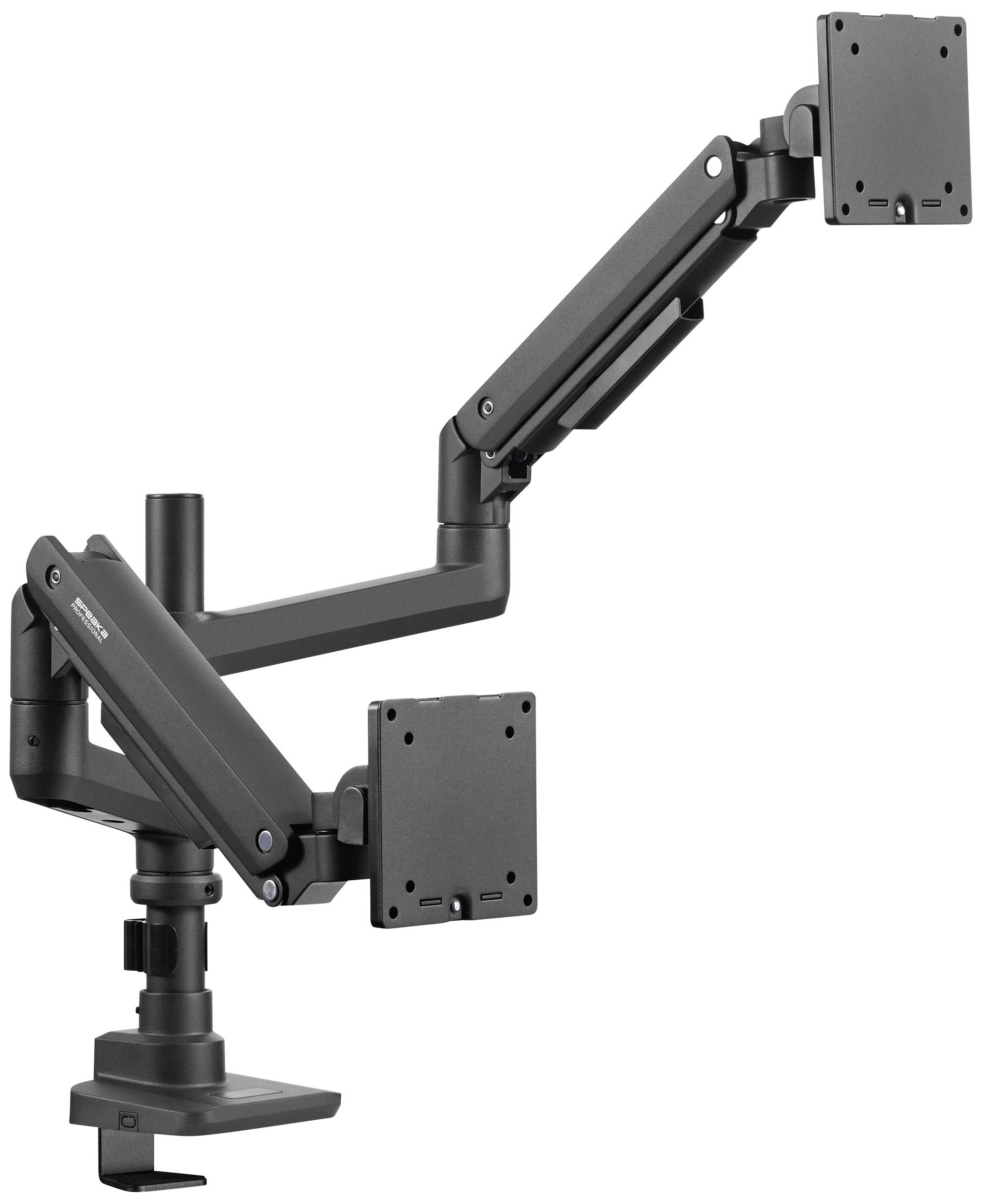 SpeaKa Professional SP-MM-980 2 vie Supporto per monitor 43,2 cm (17) - 124,5 cm (49) Nero Regolabile in altezza, Inclinabile + girevole