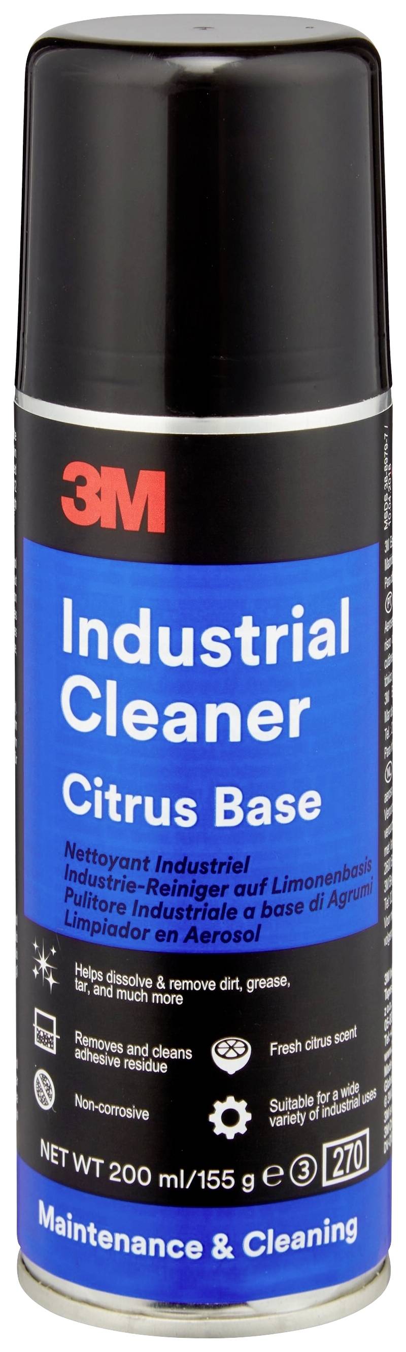 Sprejová nádoba s priemyselným čističom na báze citrusov '3M Industrial Cleaner Citrus Base', 200 ml.