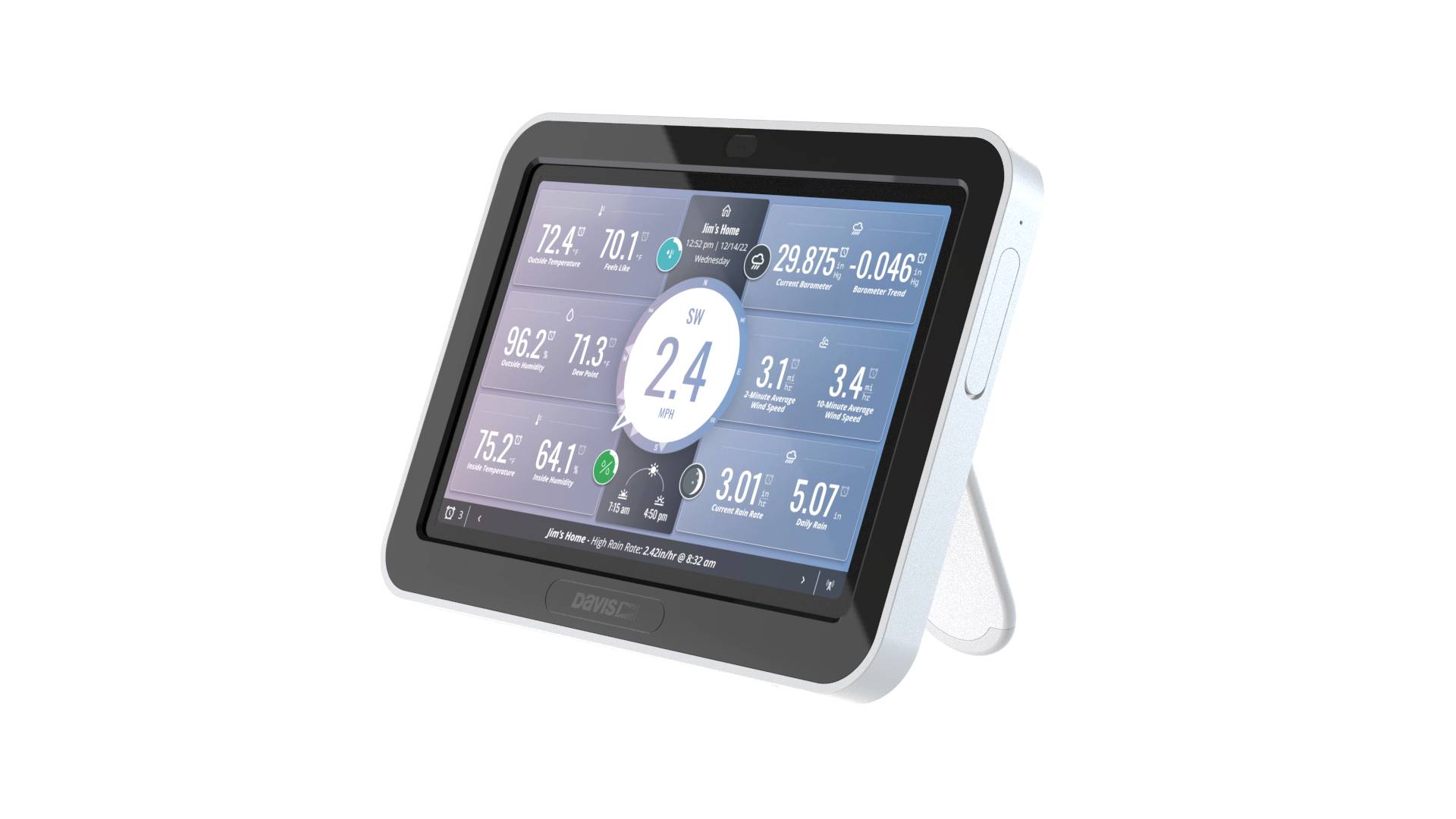 Tablet zobrazuje fitness aplikáciu s rôznymi nameranými hodnotami, ako sú tepová frekvencia, spálené kalórie a prejdená vzdialenosť.