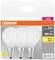 Osram LED žiarovka s údajmi: 5,5 W zodpovedá 60 W, 806 lm, teplá biela, energetická trieda D, pätica E14.