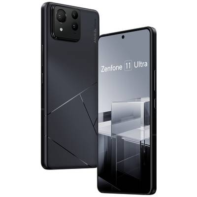 Dva čierne smartfóny, jeden zozadu a jeden spredu, vedľa seba. Na displeji je napísané 'Zenfone 11 Ultra'.