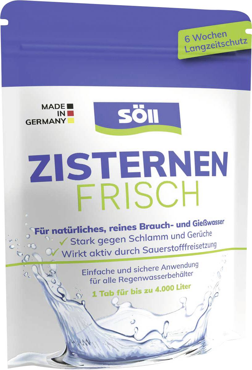 "Söll Zisternen Frisch" dezinfekčné tablety na čistenie cisterien; poskytujú dlhodobú ochranu, zabraňujú zápachu, vyrobené v Nemecku.