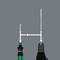 Skrutkovač Wera s výmennými bitmi. Dva bity v rôznych uhloch, jeden v horizontálnej a jeden vo vertikálnej polohe.