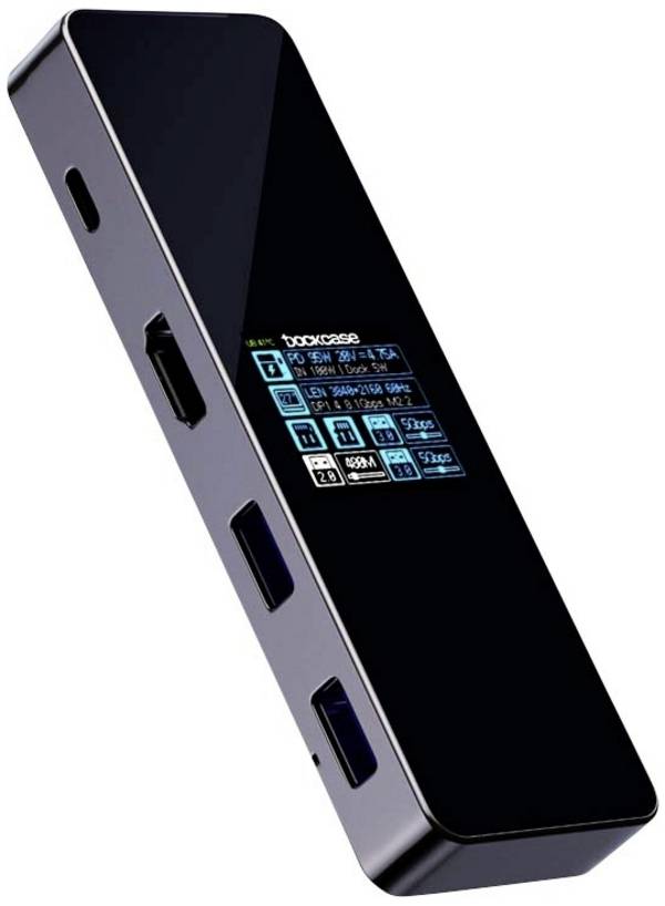 Dockcase DPR71S-AG USB-C® dokovacia stanica Vhodné pre značky: univerzálny  integrovaný displej, vr. funkcia nabíjania, napájanie USB-C®, integrovaná čítačka kariet