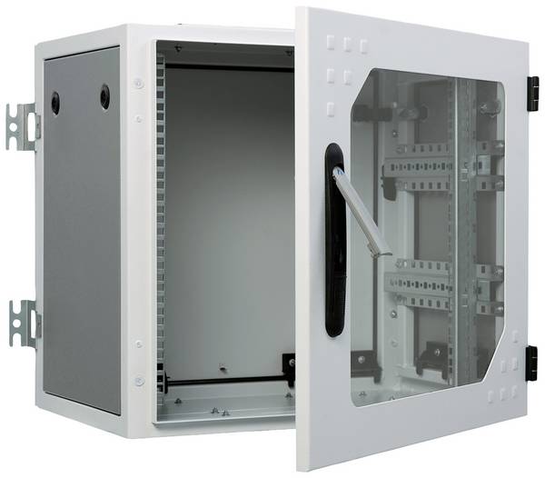<br>  Apranet<br>  <br>  19" nástenná rozvodná skriňa<br>  (š x v x h) 950 x 600 x 400 mm<br>  19 U<br>  svetlo sivá (RAL 7035)<br>