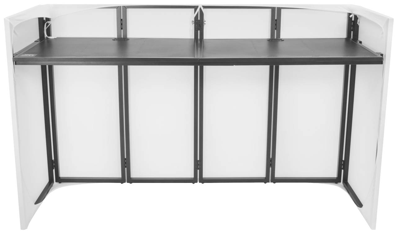 Omnitronic Large Mobile DJ Stand Tavolo DJ mobile Alluminio, Tessuto