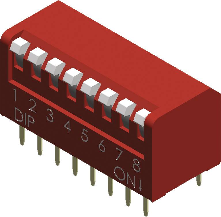 Diptronics NDP-12V DIP-schakelaar Aantal polen 12 Piano-type 1 stuk(s) afbeelding