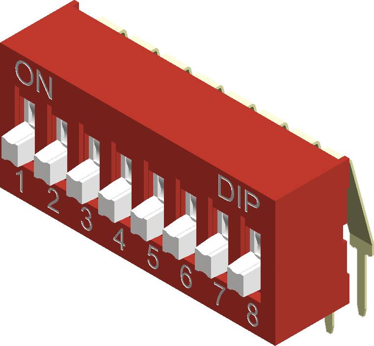 Diptronics NDA-06V NDA-06V DIP-schakelaar Aantal polen 6 Right Angle 1 stuk(s) afbeelding