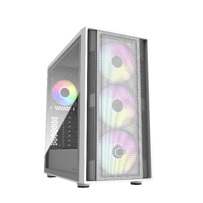 Cooler Master MasterBox 600 White Desktop PC Case Bianco 4 ventole LED pre-montate, finestra laterale, filtro per la polvere