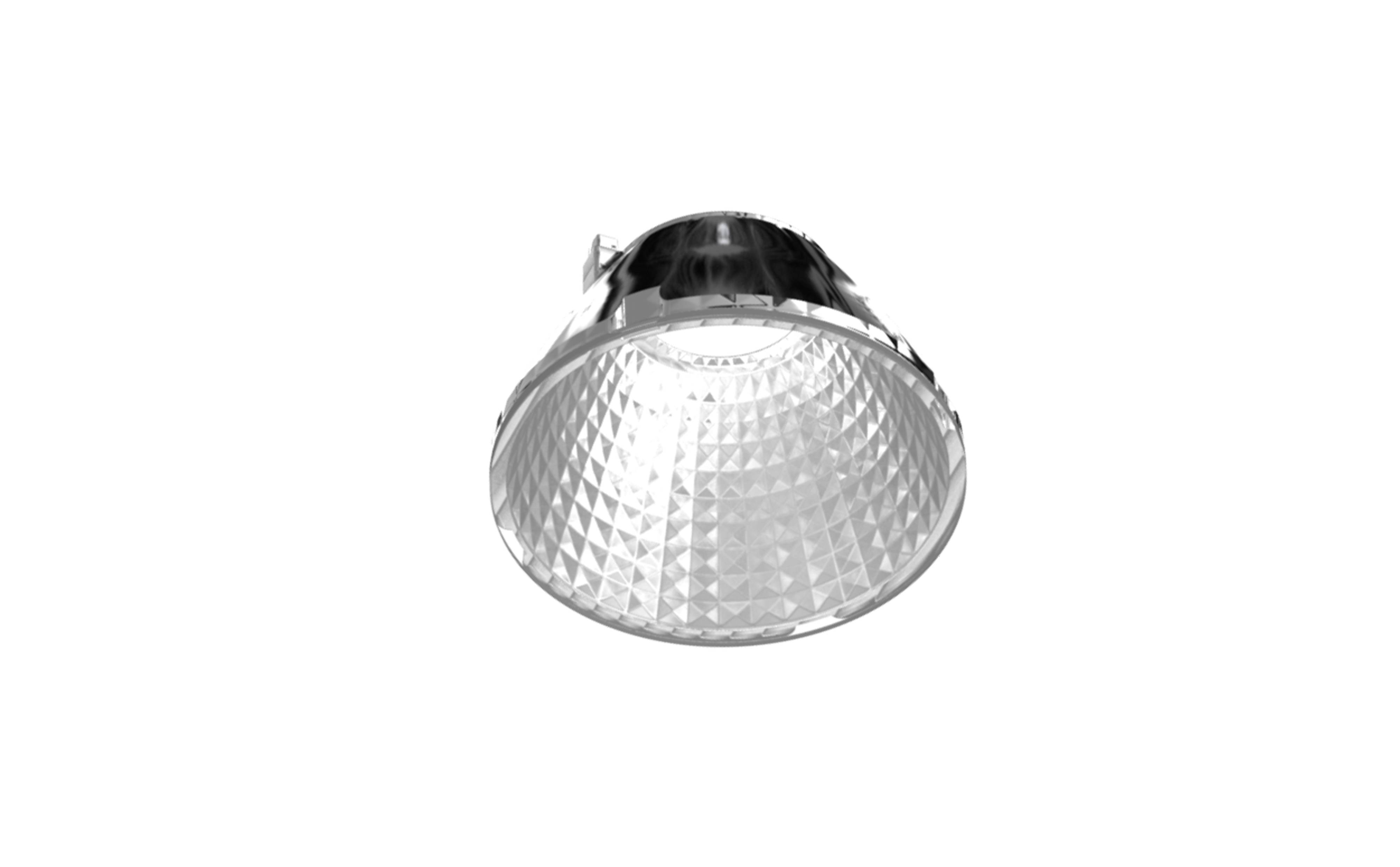 Reflektujúce svetlo v blízkom pohľade pred čiernym pozadím odhaľuje svoj vzorovaný, fazovaný vnútorný priestor.