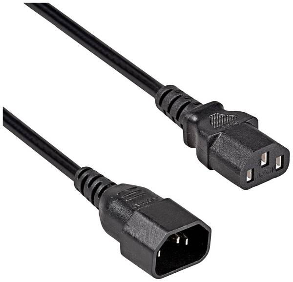 Akyga napájací prepojovací kábel [1x IEC C14 zástrčka 10 A - 1x IEC C13 zásuvka 10 A] 3 m čierna