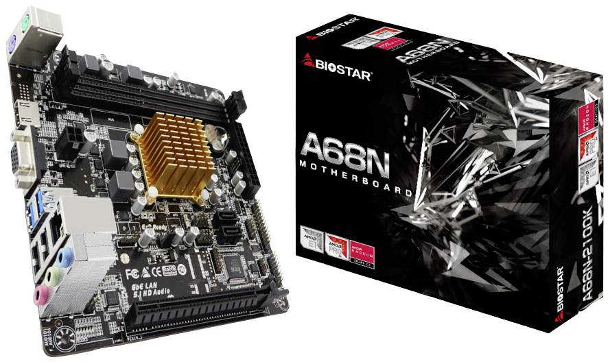 BioStar A68N-2100K Scheda madre con CPU Attacco (PC) AMD AM4 Fattore di forma (dettagli) Mini-ITX Chipset della scheda madre AMD® A520