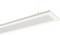 Moderná lineárna stropná lampa v bielej farbe s minimalistickým dizajnom, zavesená na tenkom drôte. Vhodná pre kancelárske prostredie.