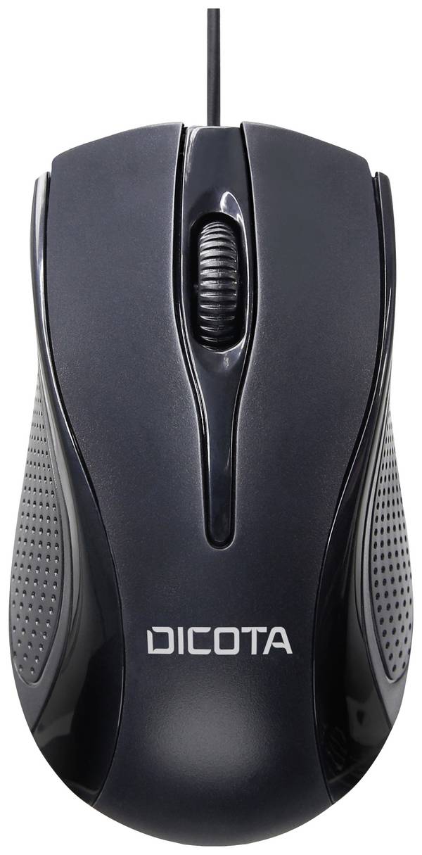 Dicota DICOTA - Maus - rechts- und linkshändig - Laser  myš, prenos USB, 3 tlačidlo, 1200 dpi, čierna