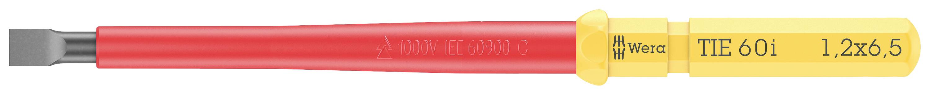 Wera Kraftform Kompakt VDE 60 i 1,2 x 6,5 x 157 mm TIE Elektronica Plat Verwisselbare kling 6.5 mm 157 mm afbeelding