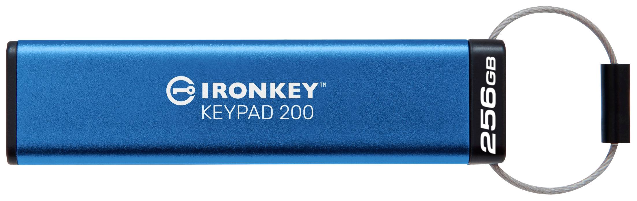 Kingston IronKey Keypad 200 Chiavetta USB Dettaglio 256 GB Blu IKKP200/256GB USB 3.2 (Gen 1x1)