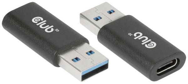 club3D USB adaptér USB 3.2 Gen1 USB-A zástrčka, USB-C ® zásuvka 0 mm čierna CAC-1525