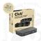 Prepínač KVM Club 3D DisplayPort/HDMI pre dva displeje, Dual-Display 4K 60Hz. Zobrazuje balenie a zariadenie s prípojkami.