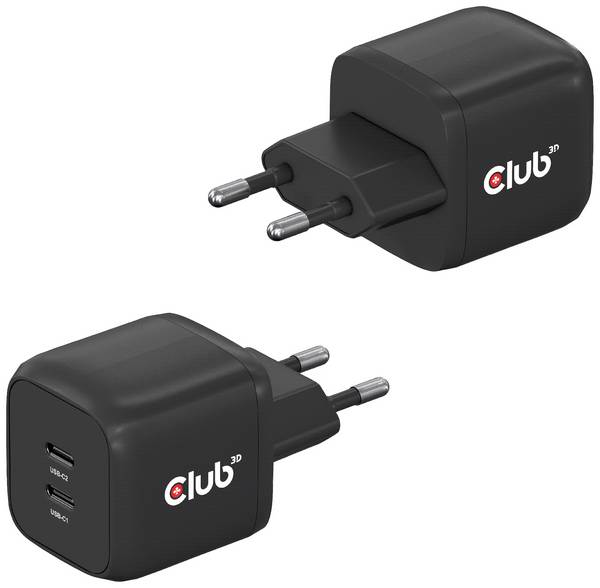 club3D CAC-1909EU napájecí adaptér k notebooku do interiéru, 2 x 2x USB-C®, CAC-1909EU