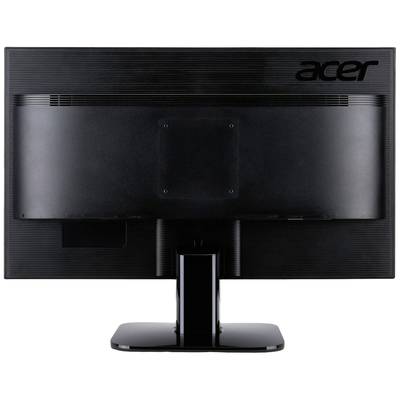 Čierny počítačový monitor z pohľadu zozadu, s názvom značky 'Acer' viditeľným v pravom hornom rohu.